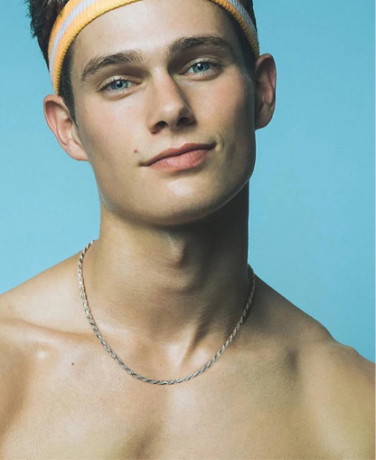 Luxury 925 Sterling Silver Diamond-Cut Rope Chain Necklace For Men Women Fashion Italian Silver Neck Chain Jewelry SC29