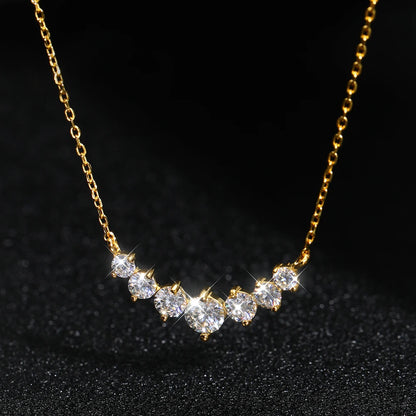 Moissanite Pendant Necklaces for Women Trendy Party Jewelry GRA Certified 925 Sliver Plated Yellow Gold Necklace