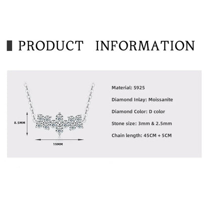 RAPRGOLD Moissanite Flowers Pendant Necklace for Women Wedding Fine Jewelry s925 Sterling Silver Four Clover Charm Chains Gifts