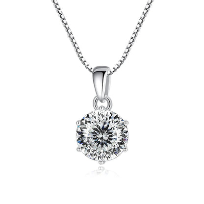 Butterflykiss 1 CT Real Moissanite Pendant Necklace For Women Top Quality 925 Sterling Silver Wedding Party Bridal Fine Jewelry