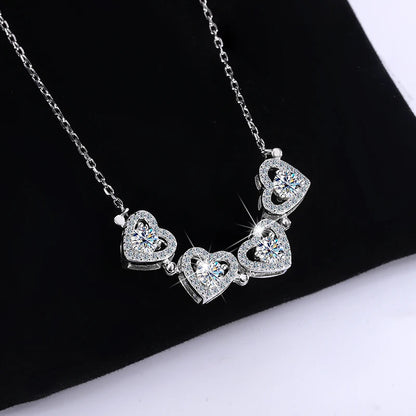 Sterling silver S925 four-leaf clover necklace for women Light Luxe Mosan diamond clavicle chain flower-shaped pendant for women
