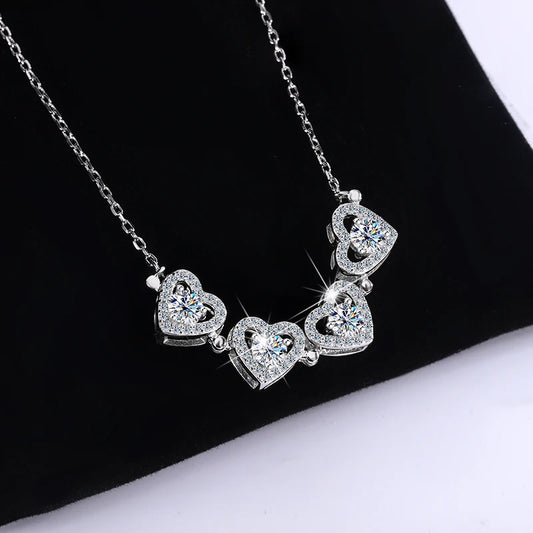 Sterling silver S925 four-leaf clover necklace for women Light Luxe Mosan diamond clavicle chain flower-shaped pendant for women
