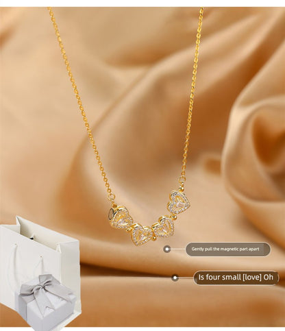 Four-Leaf Clover Genuine Love Necklace Women's Sterling Silver 999