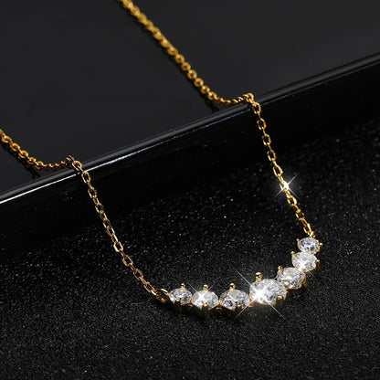 Moissanite Pendant Necklaces for Women Trendy Party Jewelry GRA Certified 925 Sliver Plated Yellow Gold Necklace