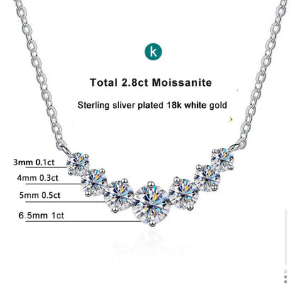 Moissanite Pendant Necklaces for Women Trendy Party Jewelry GRA Certified 925 Sliver Plated Yellow Gold Necklace