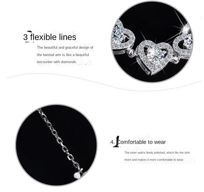 Sterling silver S925 four-leaf clover necklace for women Light Luxe Mosan diamond clavicle chain flower-shaped pendant for women